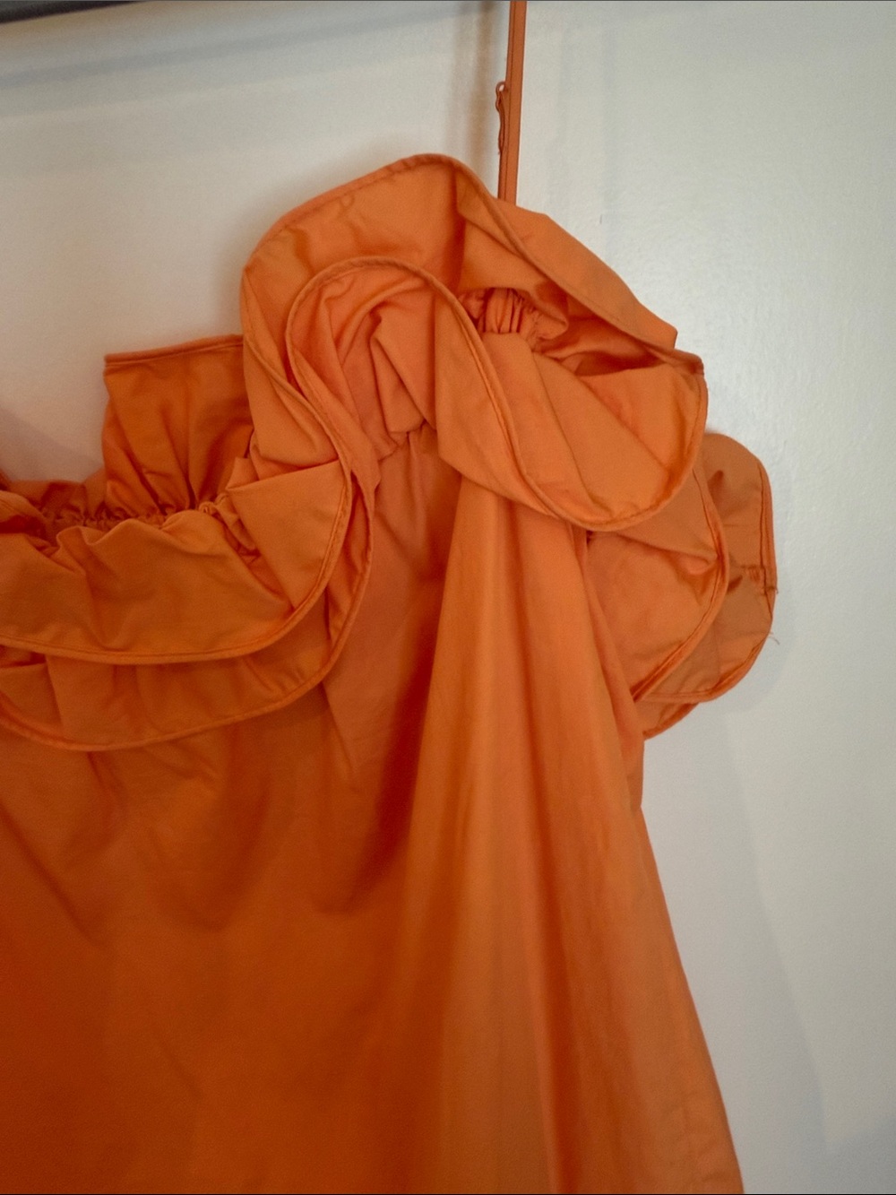 H&M Orange Ruffle-Trim Spaghetti Strap Mini Dress - Picture 4 of 5